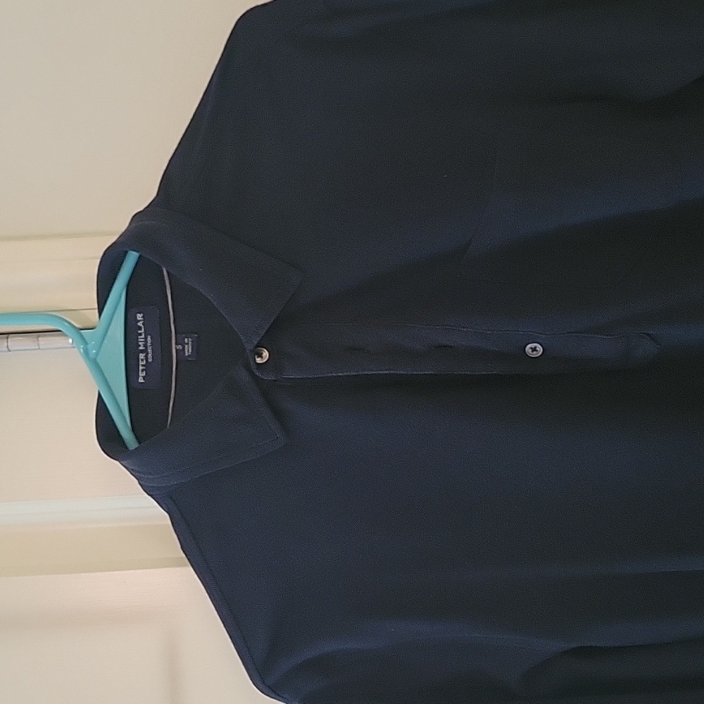 Peter Millar navy long sleeve polo
